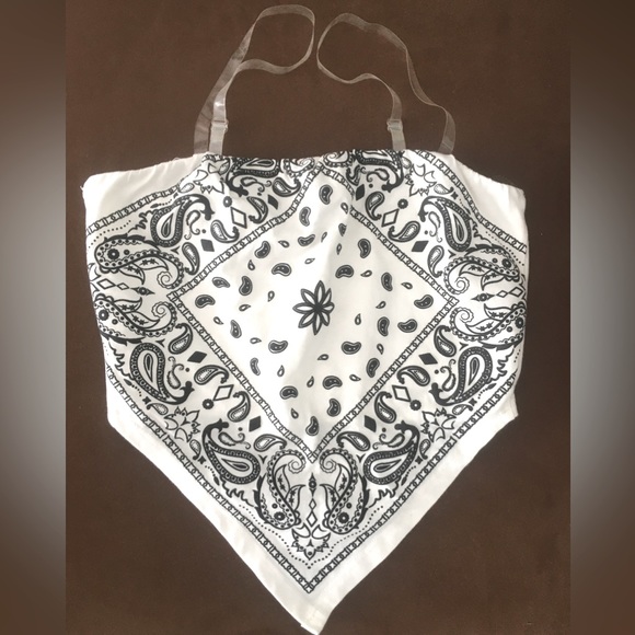 NWT Crush USA Bandana Tube Top - Black and White - Picture 11 of 15